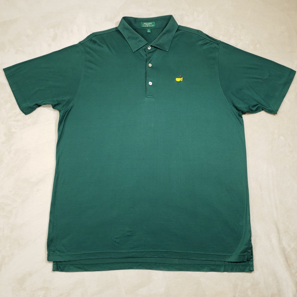 Masters Polo Shirt Mens XL Green Peter Millar‎ Cotton Golf Logo C110-004